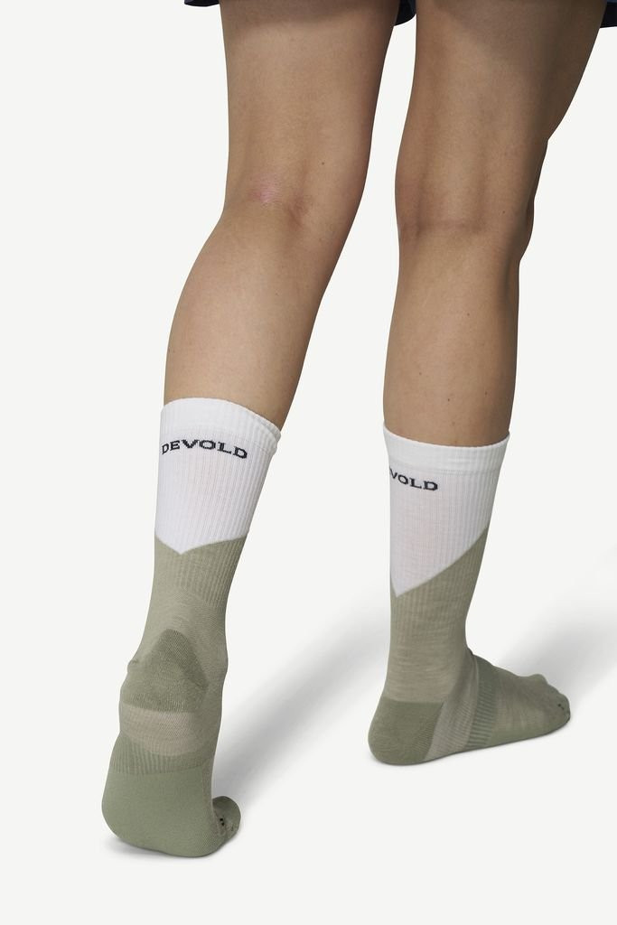 Chaussettes mi hautes laine mérinos Devold Endurance Merino Sock - Vert Olive/Fog