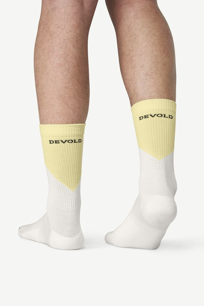 Chaussettes mi hautes laine mérinos Devold Endurance Merino Sock - Jaune/Frozen