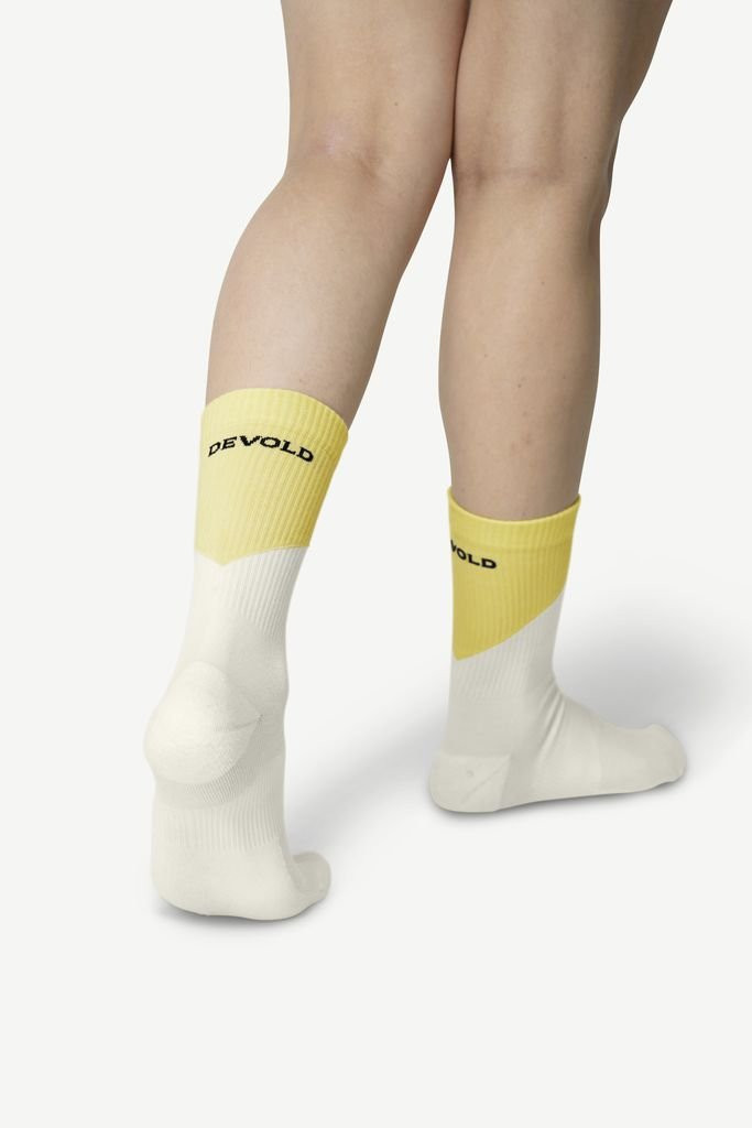 Chaussettes mi hautes laine mérinos Devold Endurance Merino Sock - Jaune/Frozen
