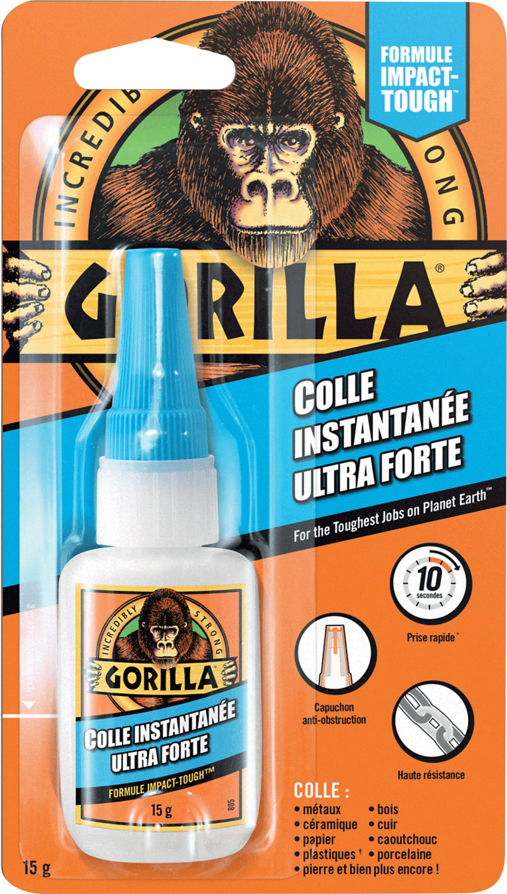 Gorilla Super Glue Colle instantanée ultra forte