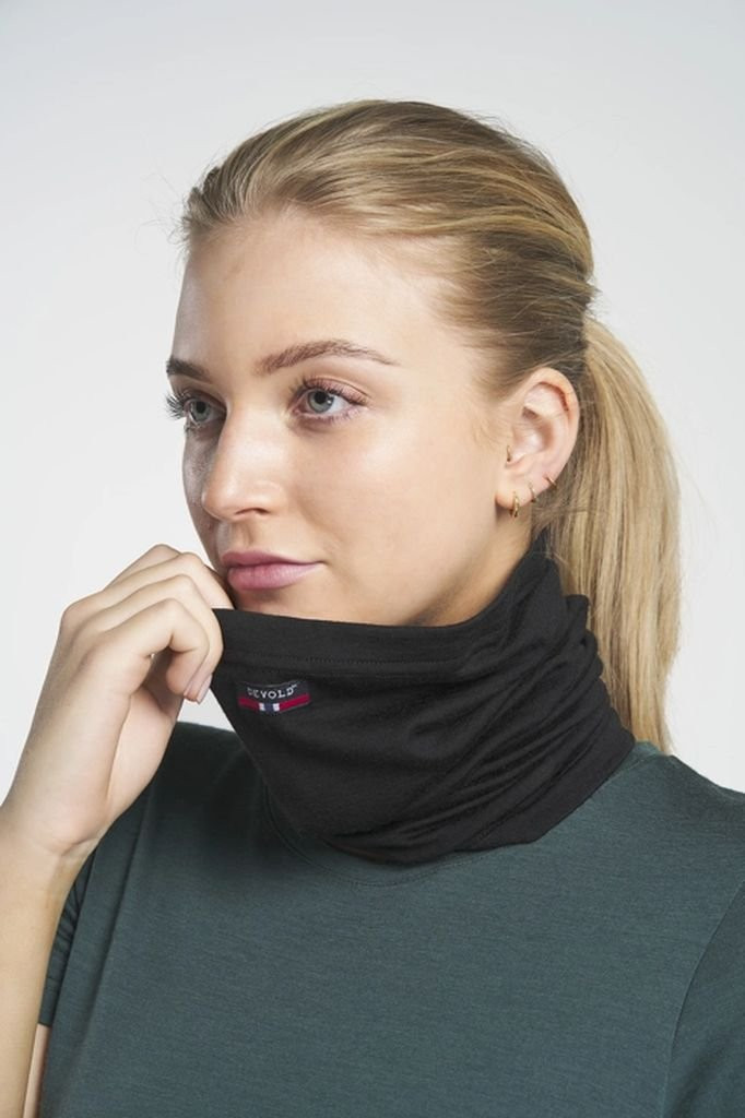 Tour de cou fin et chaud en laine mérinos Devold Breeze Merino 150 Headover-Black