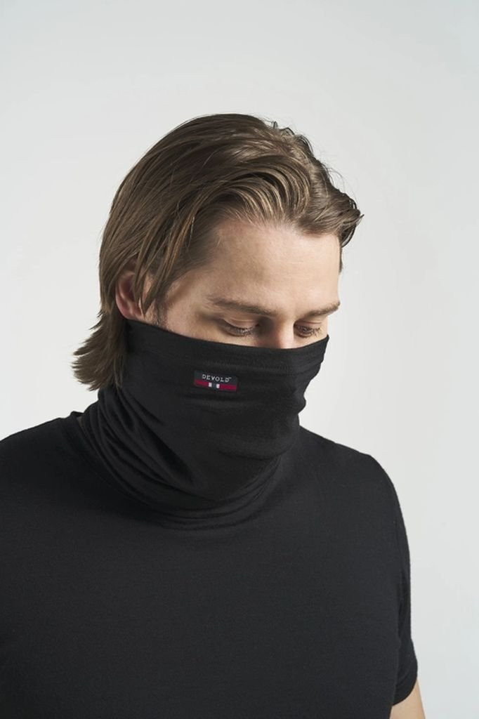 Tour de cou fin et chaud en laine mérinos Devold Breeze Merino 150 Headover-Black