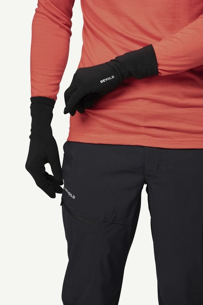 Gants fins et doux ultralégers Devold Innerlinner Merino - Black