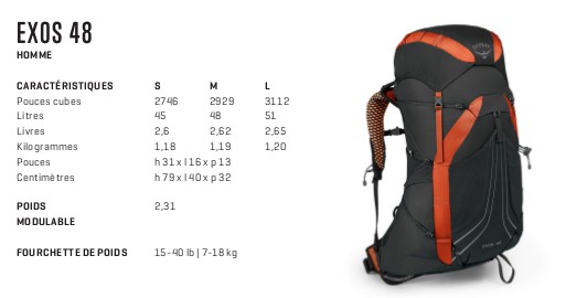 Sac à dos léger et confortable Osprey Exos 48 - Randonnée \u0026 Trekking
