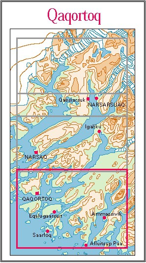 N° 3 - Qaqortoq – Groenland Sud – Carte de randonnée - 1 :100 000