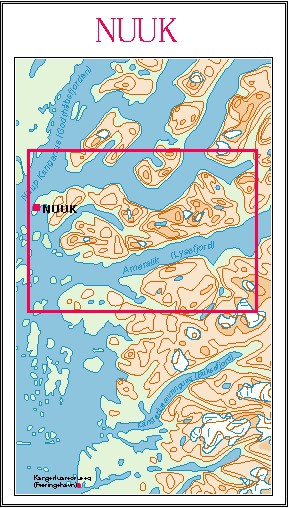 N° 11 - Nuuk – Groenland Ouest – Carte de randonnée - 1 :75 000