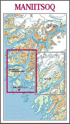 N° 14 - Maniitsoq – Groenland Ouest – Carte de randonnée - 1 :75 000