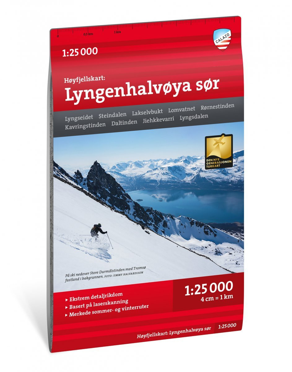 Carte Høyfjellskart Lyngenhalvøya sør 1:25 000