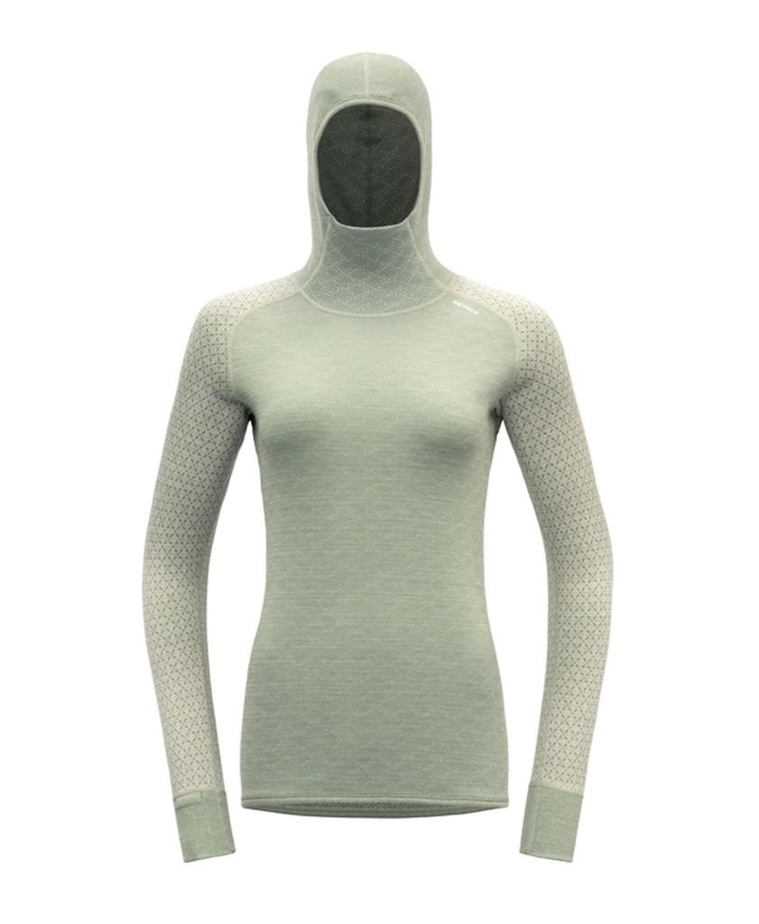 Sous-vêtement doux et confortable Devold Kvitegga Merino 230 Hoodie Woman-Raw White