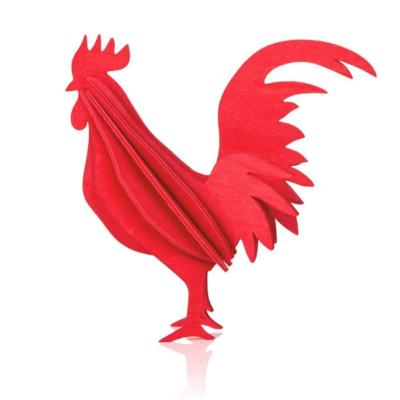 Coq en bois décoratif en bois de bouleau