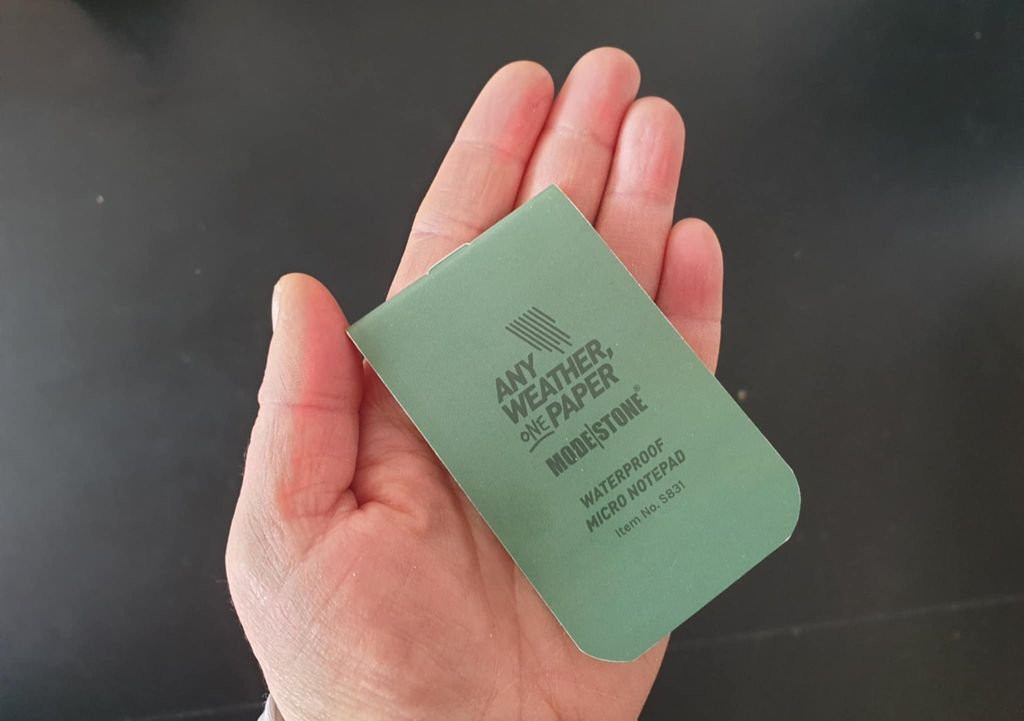 Carnet tout-temps imperméable et résistant Modestone Waterproof Micro Notepad 50x85 mm - vert
