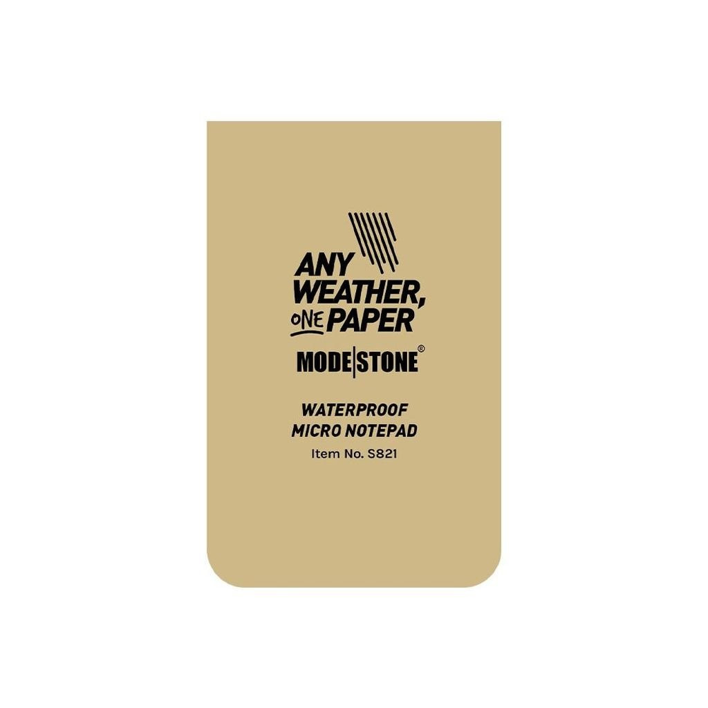 Carnet tout-temps imperméable et résistant Modestone Waterproof Micro Notepad 50x85 mm - Sable