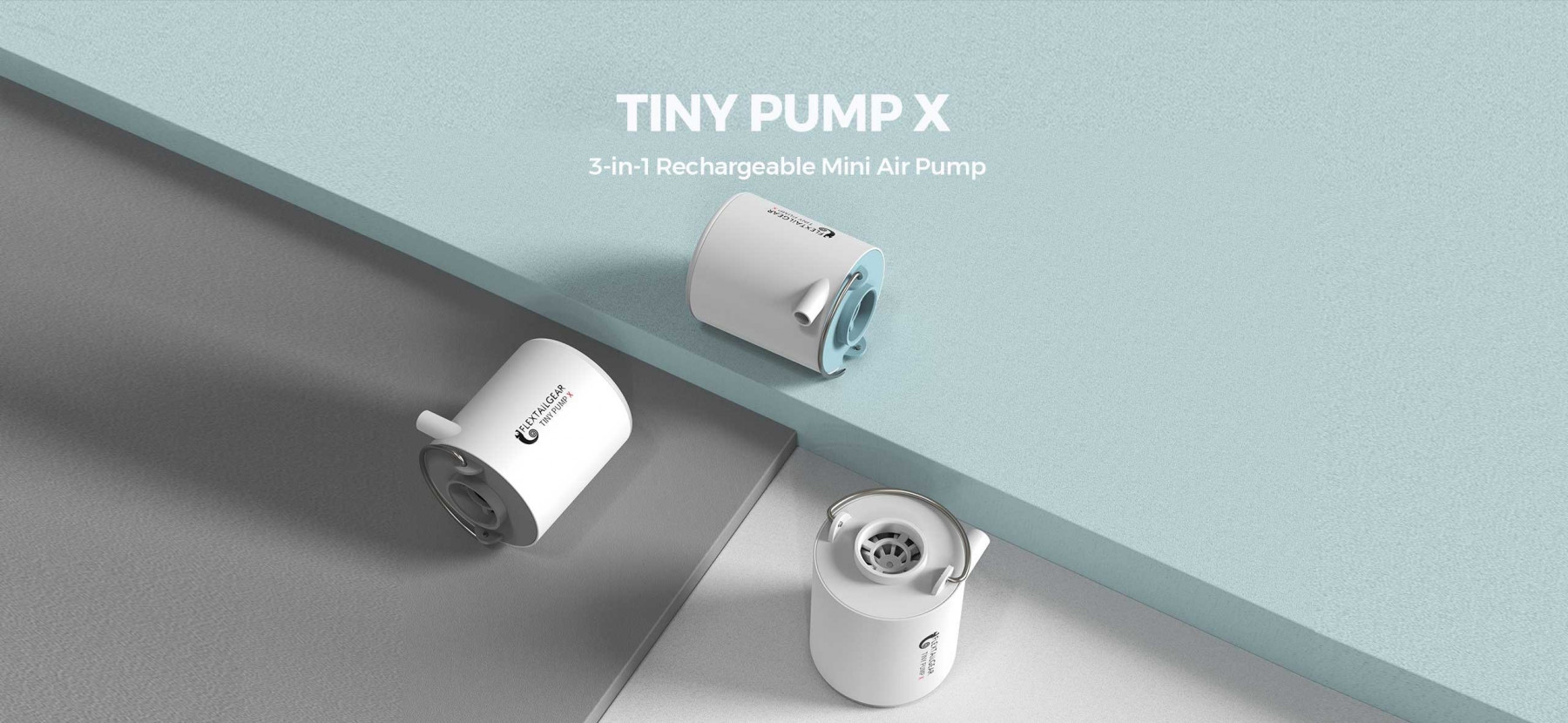 FLEXTAILGEAR Tiny Pump 2, Pompe à Air Électrique, Mini Pompe à 4 kPa, Batterie au Lithium 800 mAh, 5 Buses Multifonctionnelles, Camping, Matelas Gonflable, Anneau de Natation
