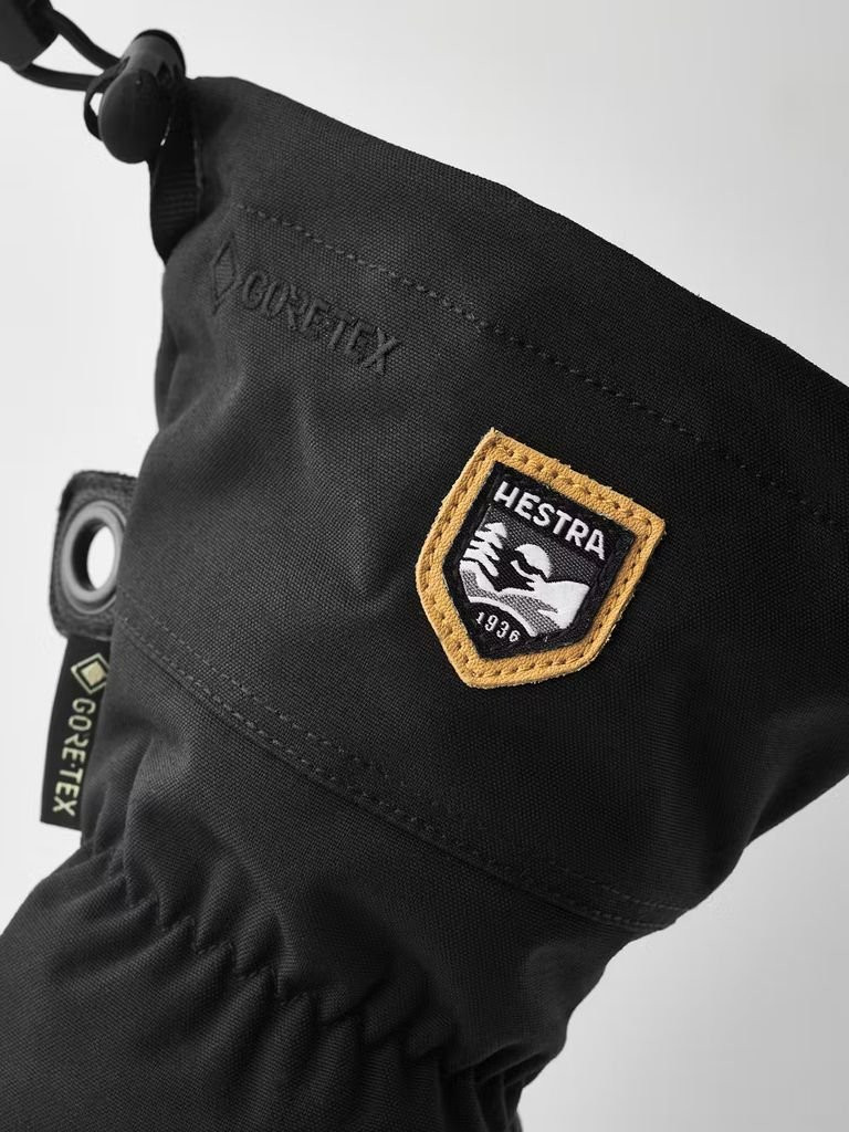 Moufles en cuir chauds et imperméables Hestra Army Leather Gore-Tex Mitt-Noir