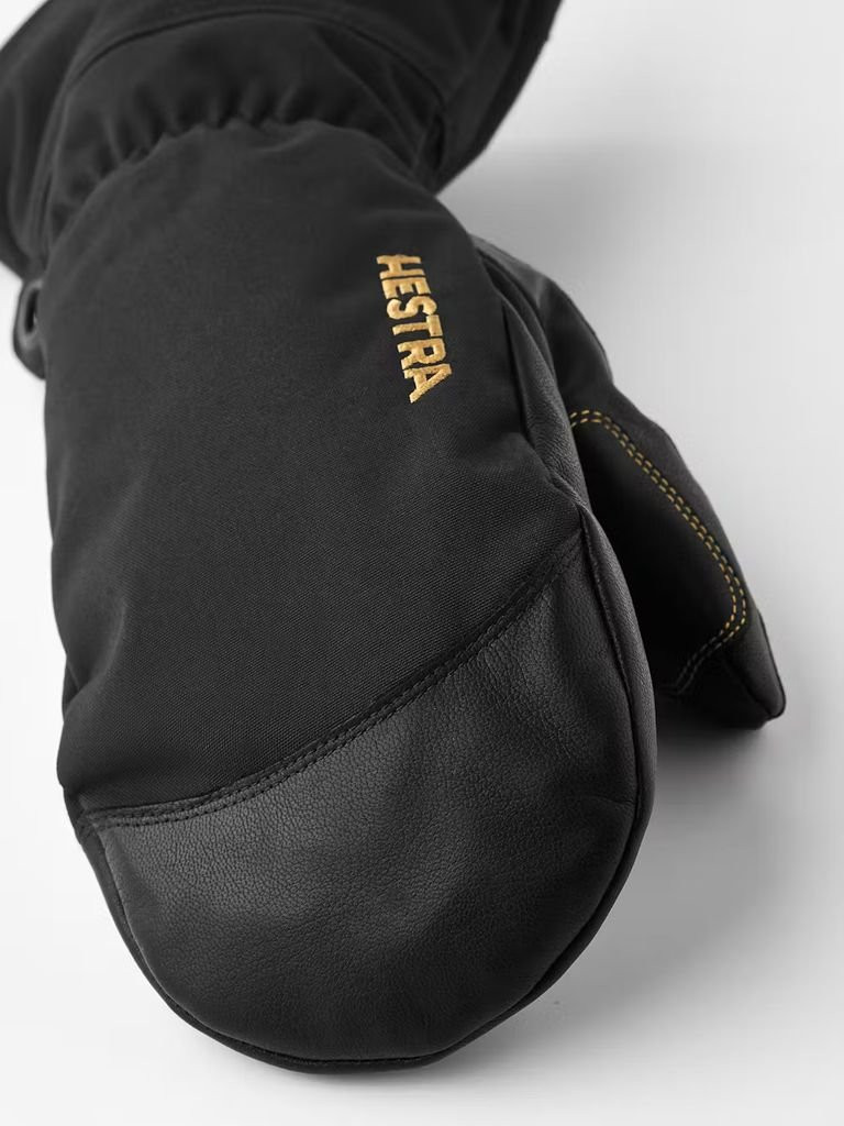 Moufles en cuir chauds et imperméables Hestra Army Leather Gore-Tex Mitt-Noir