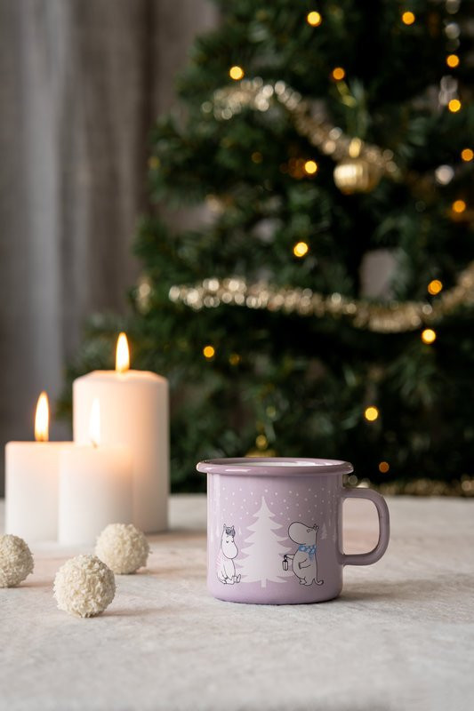 Moomin enamel mug Snowfall 2,5dl
