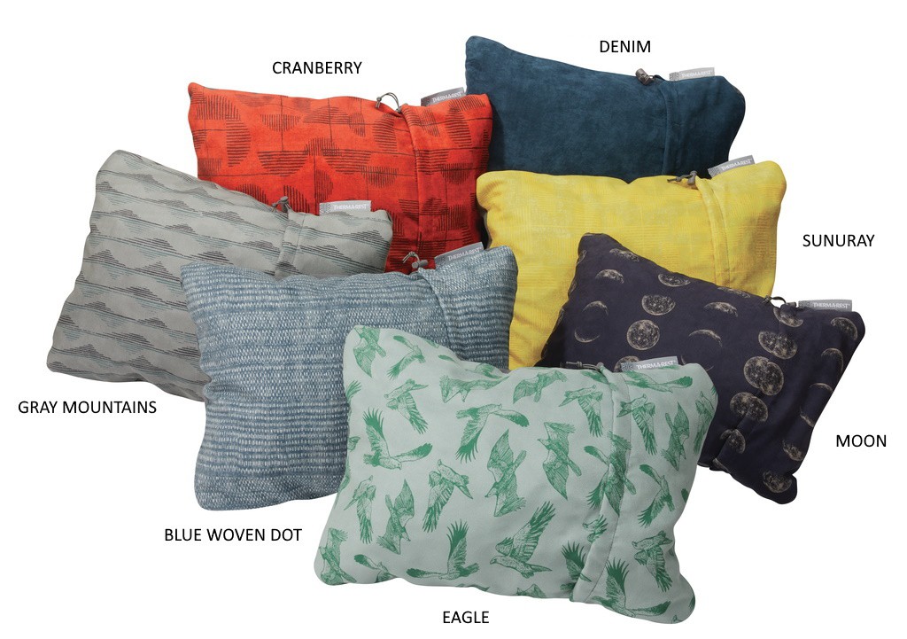 Compressible Pillow Thermarest Coussin confortable pour le voyage.