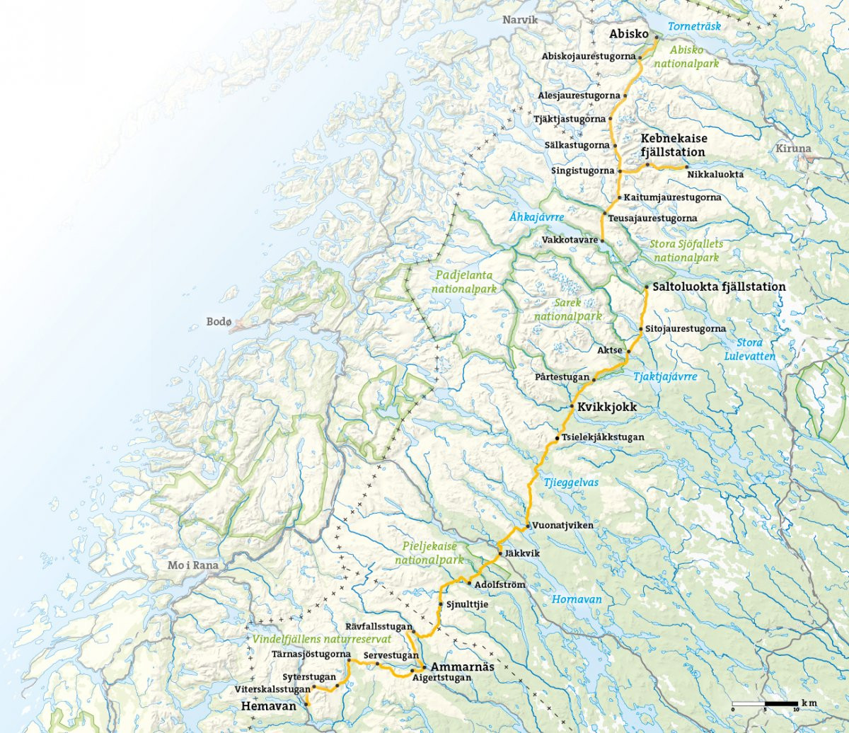 Cartes de randonnée Friluftsatlas Kungsleden 1:50.000 - Calazo