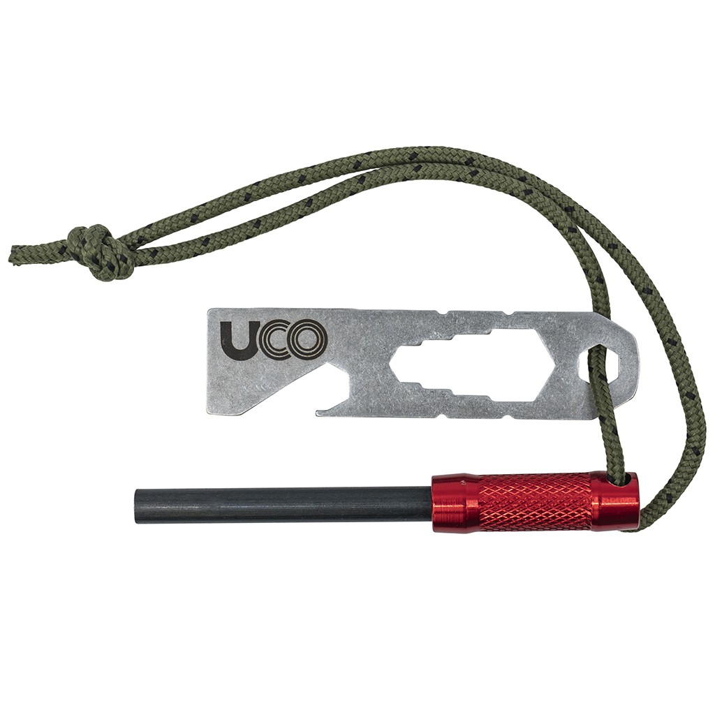 Bushcraft Ferro Rod /& Striker avec Amadou Compartiment De Rangement Survie