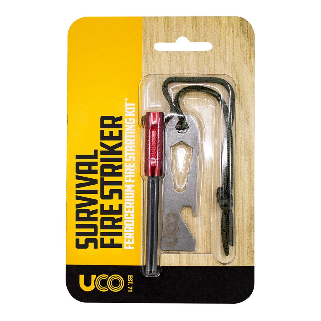 Bushcraft Ferro Rod /& Striker avec Amadou Compartiment De Rangement Survie