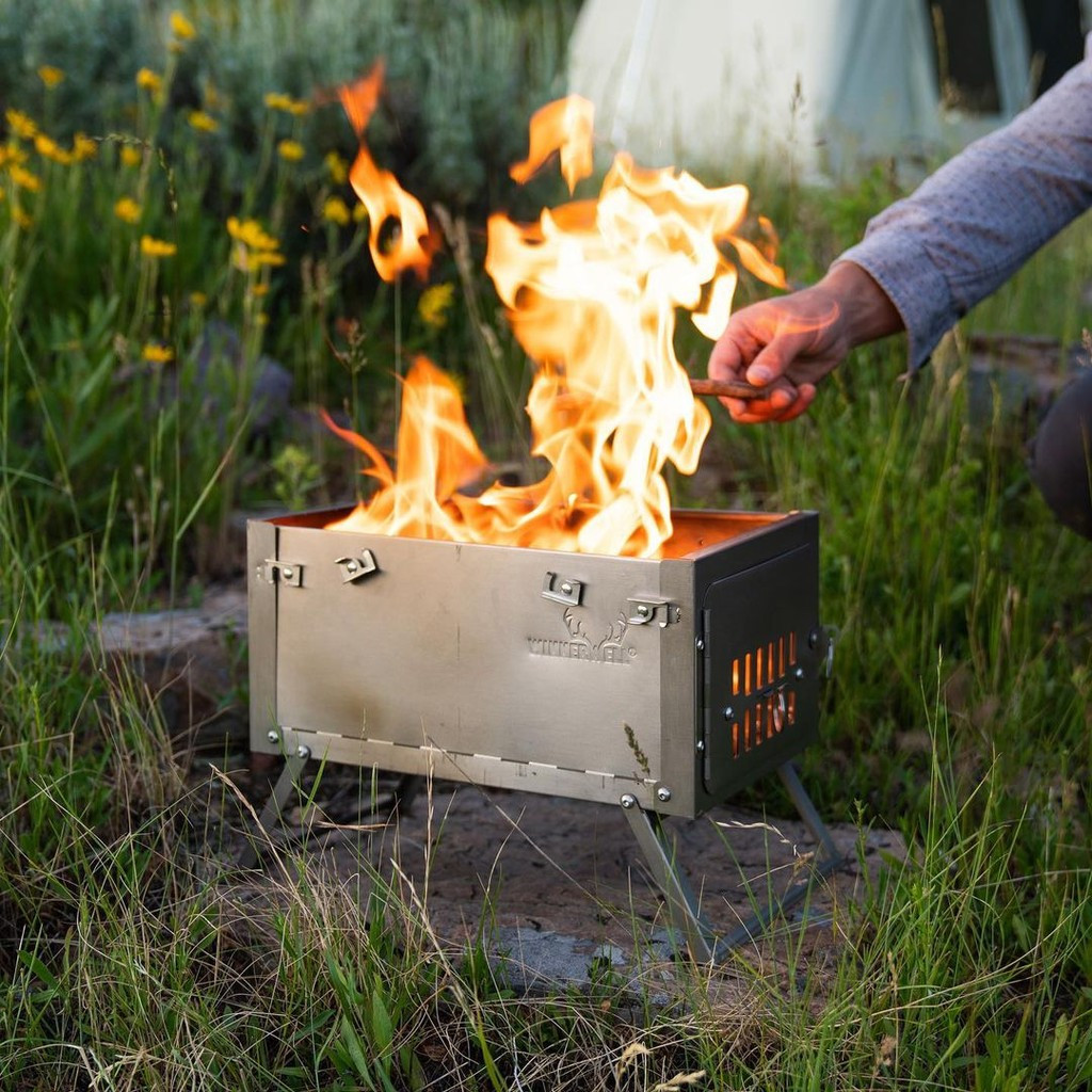 Camping Bois Poêle Portable Pliant Poêle à bois léger Poêle à dos léger pour camping en plein