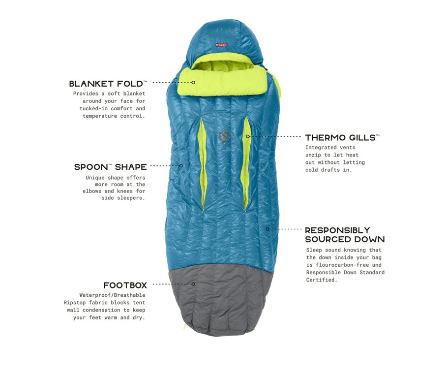Nemo Disco 30 Sac de couchage en duvet d'oie ultraconfortable