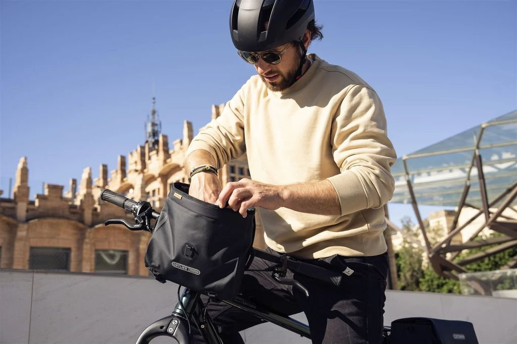 Petite sacoche de bikepacking légère et imperméable Ortlieb Velo-Sling - Sable/Dark Sand
