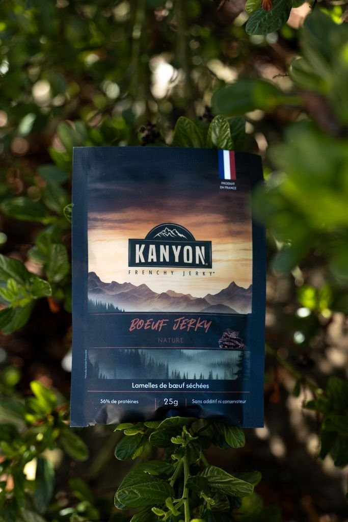 Snacks de viandes séchées hyper proteinés Kanyon Jerky Bœuf Nature