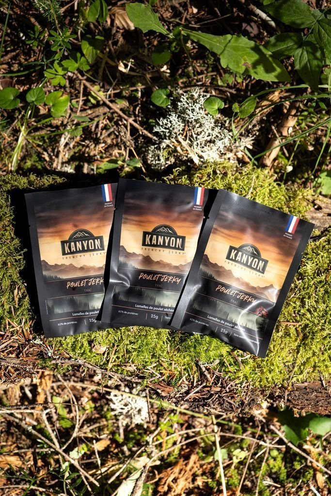 Snacks de viandes séchées hyper protéinés Kanyon Jerky Poulet Thaï 
