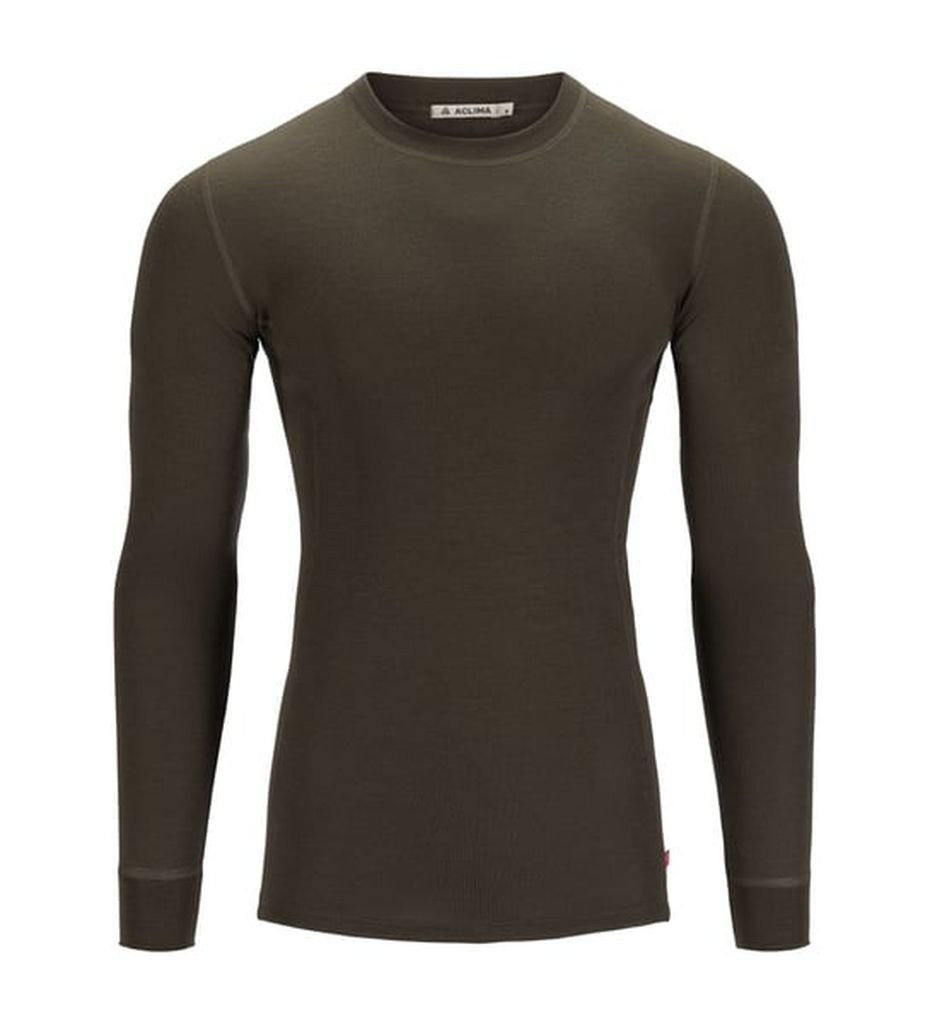 Sous-vêtement chaud en Laine mérinos Aclima WarmWool Crew Neck-Vert/Tarmac