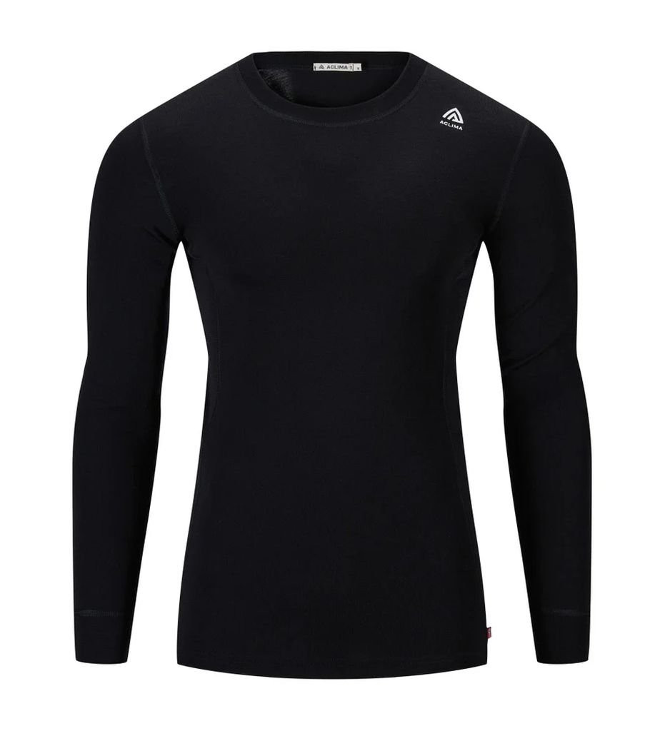 Sous-vêtement chaud en Laine mérinos Aclima WarmWool Crew Neck-Black