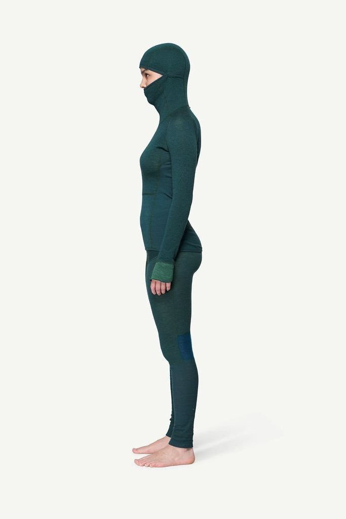 Sous-vêtement en laine mérinos manches longues Devold Tuvegga Merino Hoodie Woman - Vert/Woods