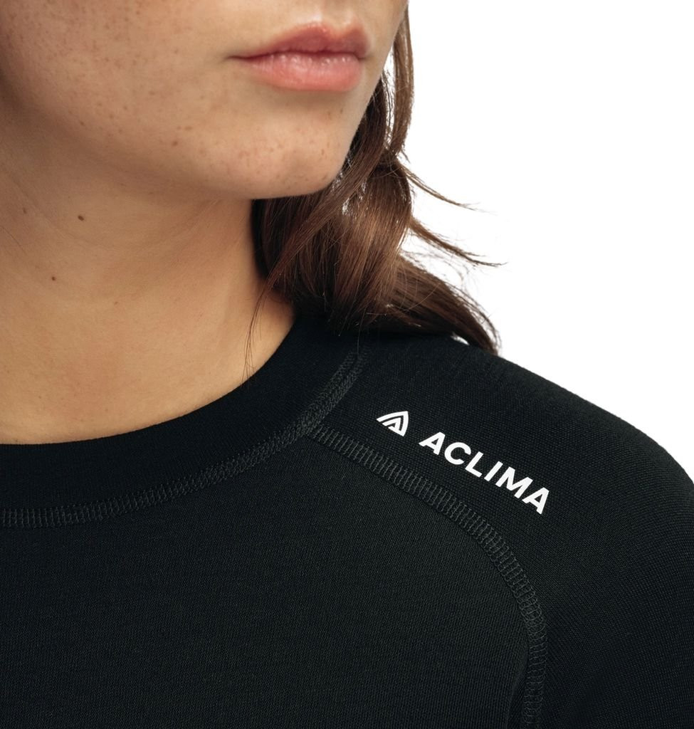 Sous-vêtement thermique Aclima WarmWool Crew Neck Woman - Black