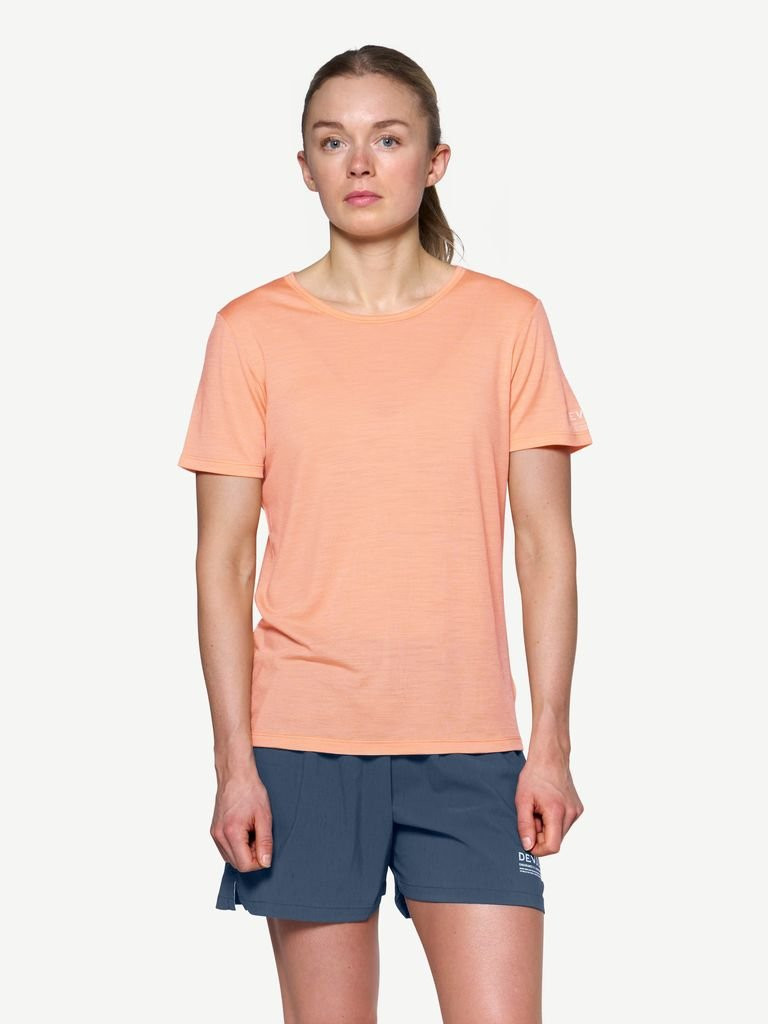 Tee-shirt léger laine mérinos Devold Active Stamp Tee Woman - Sunrise