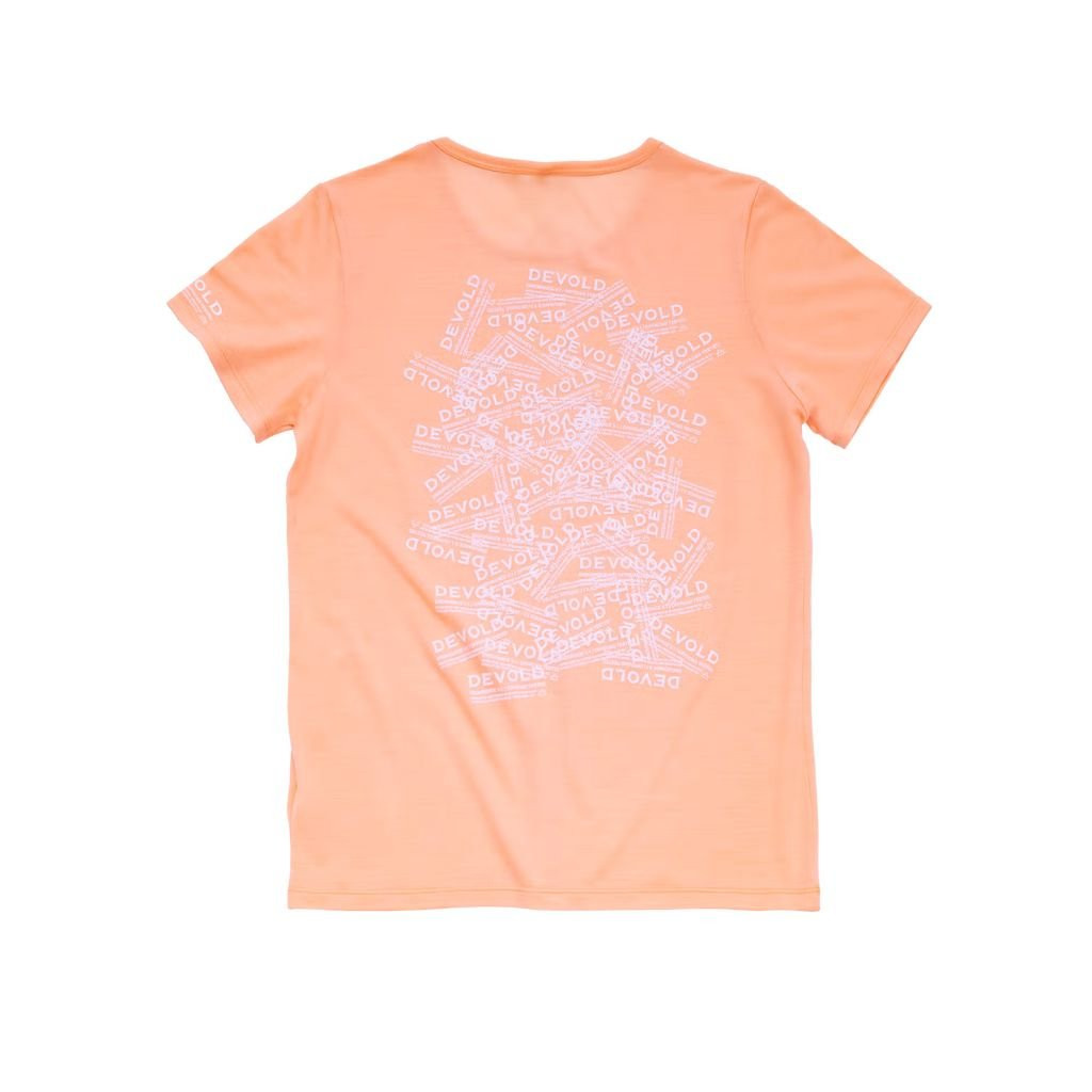 Tee-shirt léger laine mérinos Devold Active Stamp Tee Woman - Sunrise