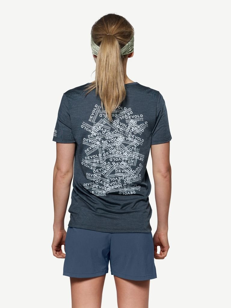 Tee-shirt léger laine mérinos Devold Active Stamp Tee Woman - Night