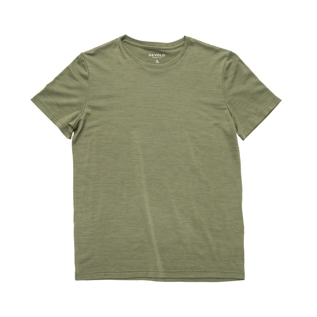 Tee-shirt léger manches courtes 100 % laine mérinos Devold Classic Tee Man - Vert/Lichen