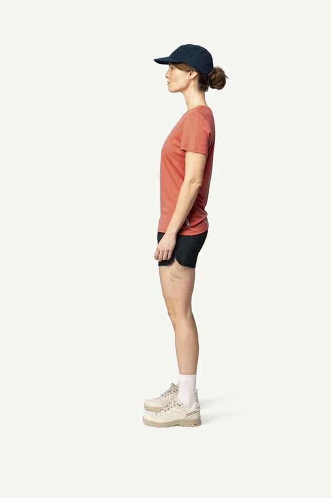 Tee-shirt léger manches courtes 100 % laine mérinos Devold Classic Tee Woman - Rouge/Coral