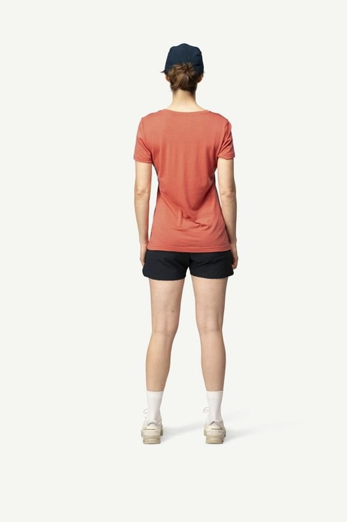 Tee-shirt léger manches courtes 100 % laine mérinos Devold Classic Tee Woman - Rouge/Coral