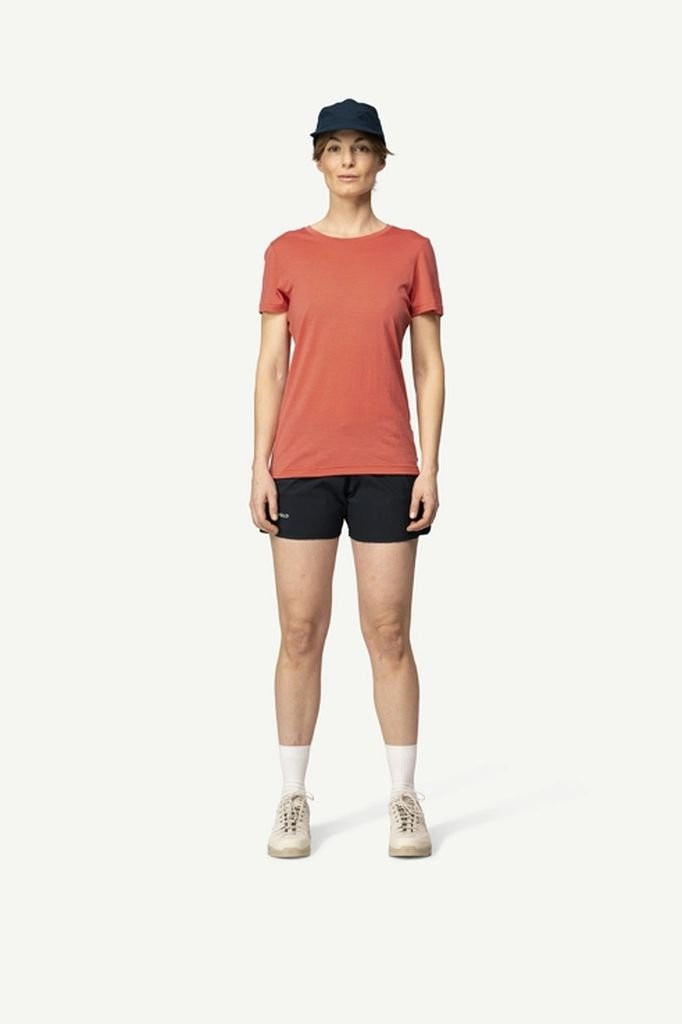 Tee-shirt léger manches courtes 100 % laine mérinos Devold Classic Tee Woman - Rouge/Coral