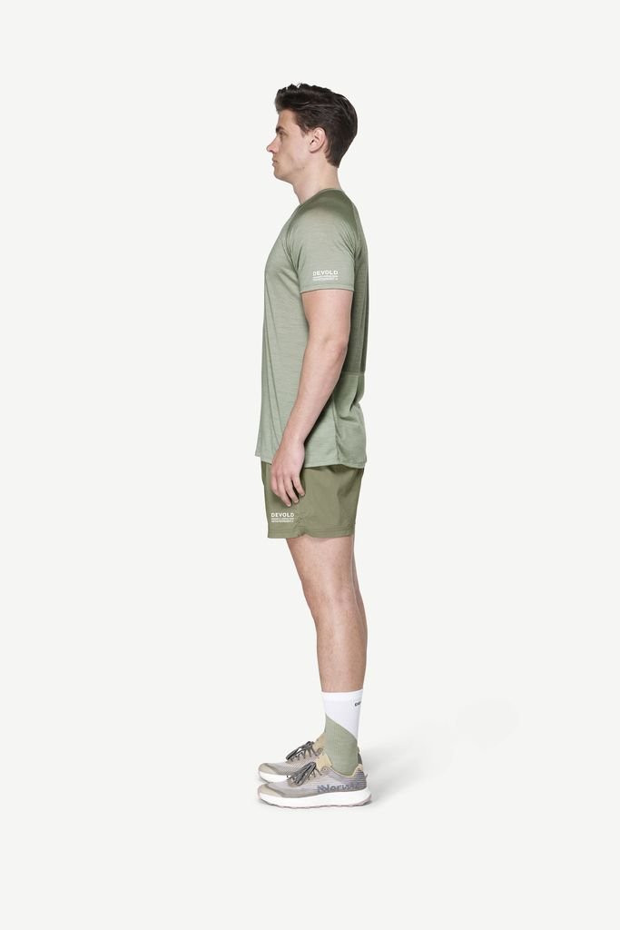 Tee-shirt léger manches courtes Devold Endurance Merino 130 T-Shirt Man - Vert Olive/Fog