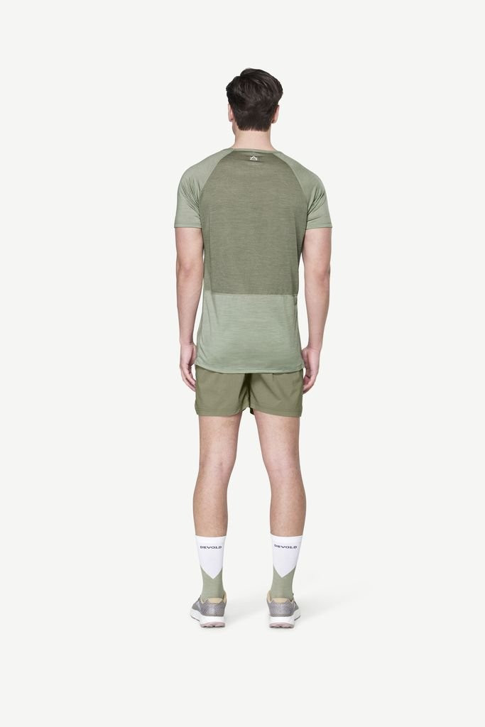 Tee-shirt léger manches courtes Devold Endurance Merino 130 T-Shirt Man - Vert Olive/Fog