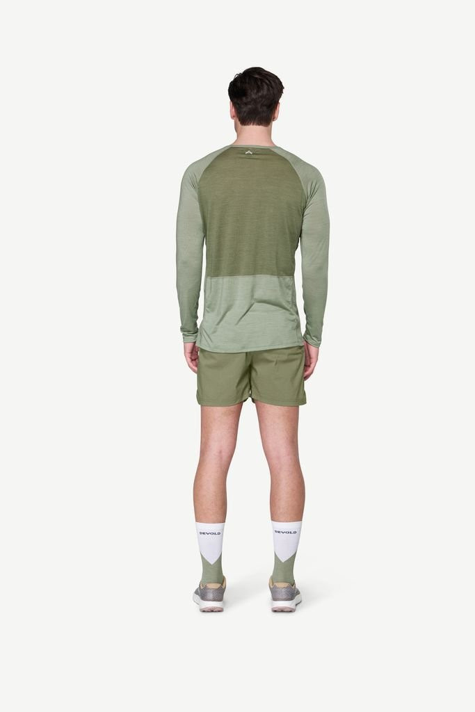 Tee-shirt très léger manches longues Devold Endurance Merino 130 Shirt Man - Vert Olive/Fog
