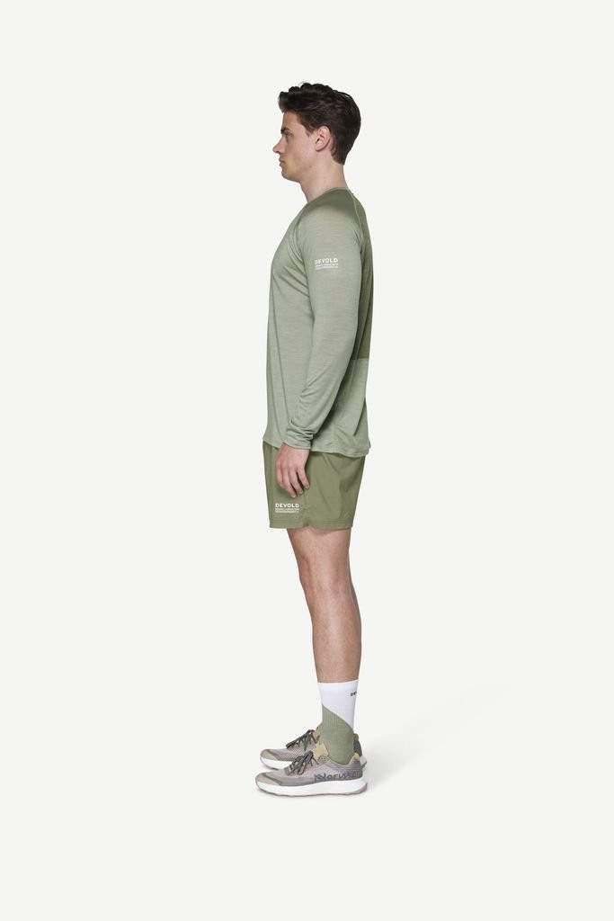 Tee-shirt très léger manches longues Devold Endurance Merino 130 Shirt Man - Vert Olive/Fog