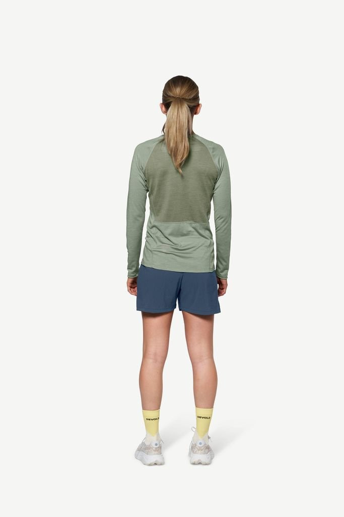 Tee-shirt très léger manches longues Devold Endurance Merino 130 Shirt Woman - Vert Olive/Fog