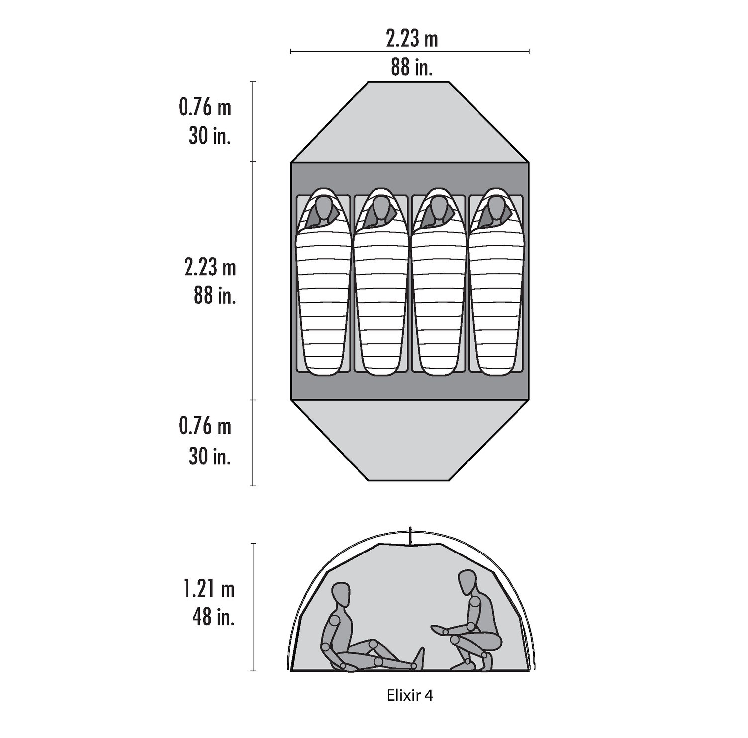 Tente MSR Elixir 3 – 3 Places, Igloo Autoportant, 1,4 Kg, Imperméable (Neuve)