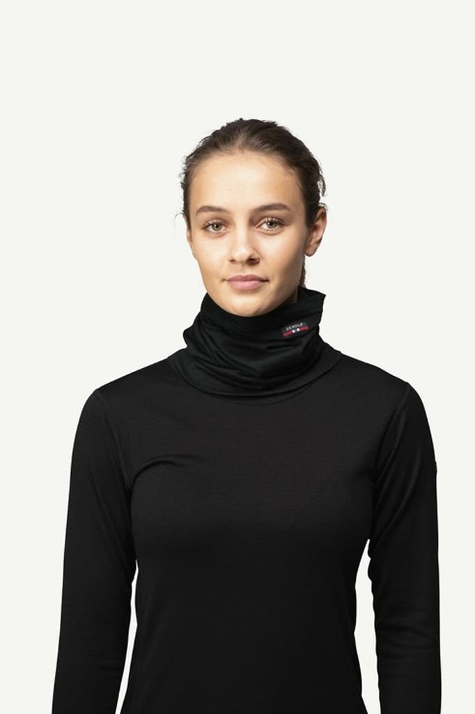 Tour de cou fin et chaud en laine mérinos Devold Breeze Merino 150 Headover - Noir
