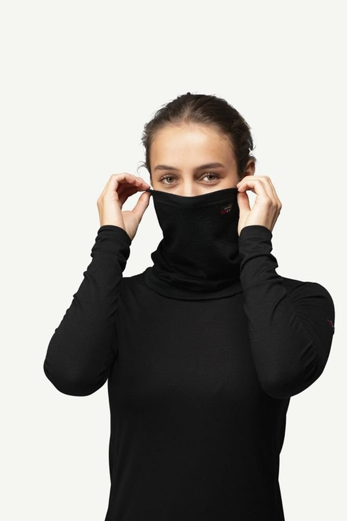 Tour de cou fin et chaud en laine mérinos Devold Breeze Merino 150 Headover - Noir