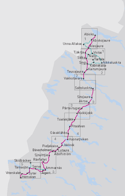 Carte & Guide Kungsleden n°5 : Adolfström - Hemavan
