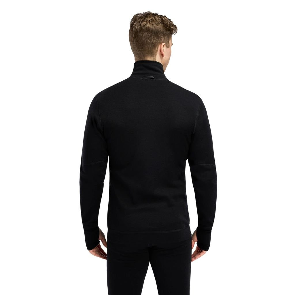 Veste zippée en laine mérinos Aclima DoubleWool Jacket Man - Jet Black/Marengo